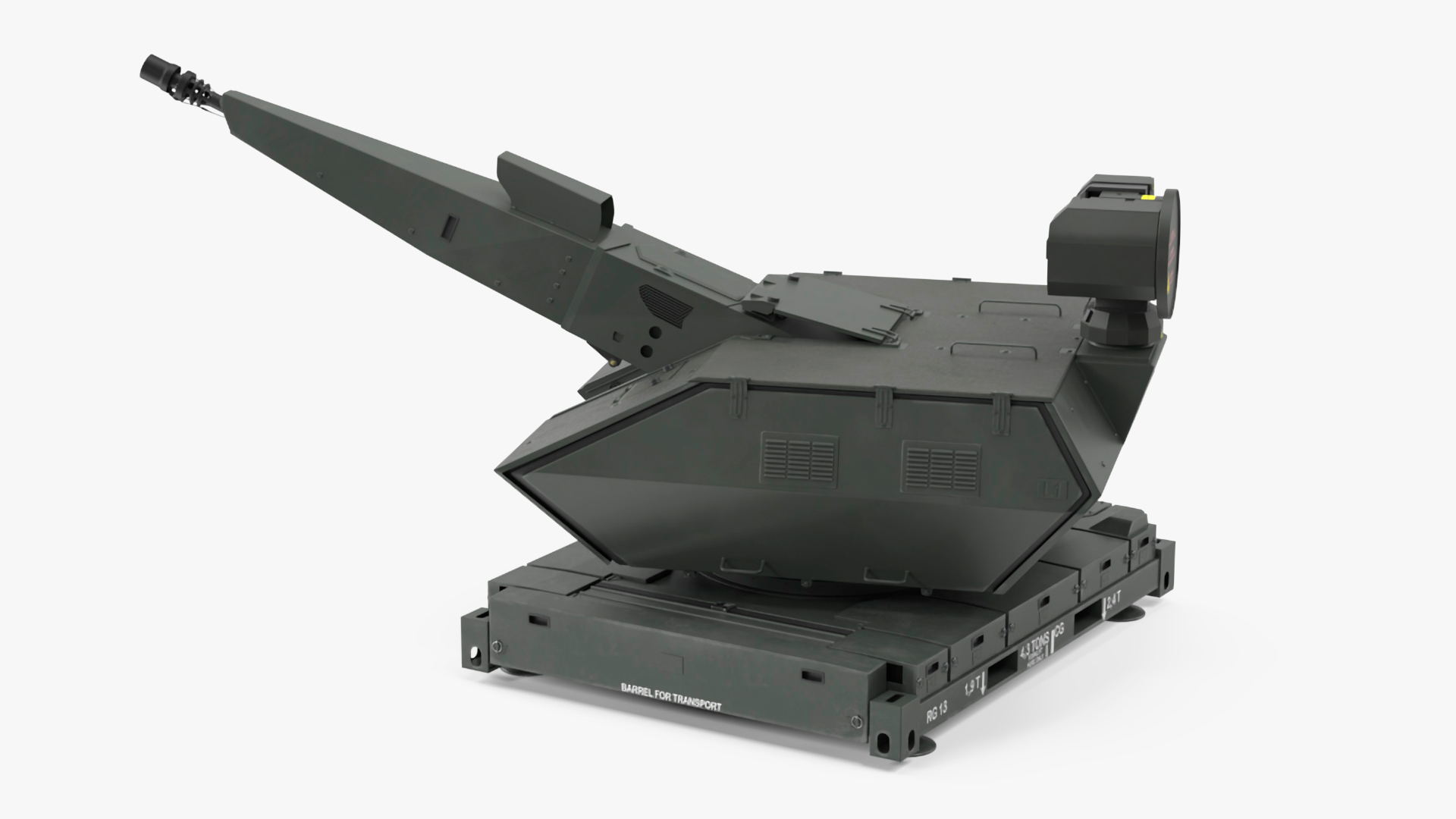 Barrel Skynex Air Defense System Green Rigged for Maya 3D model