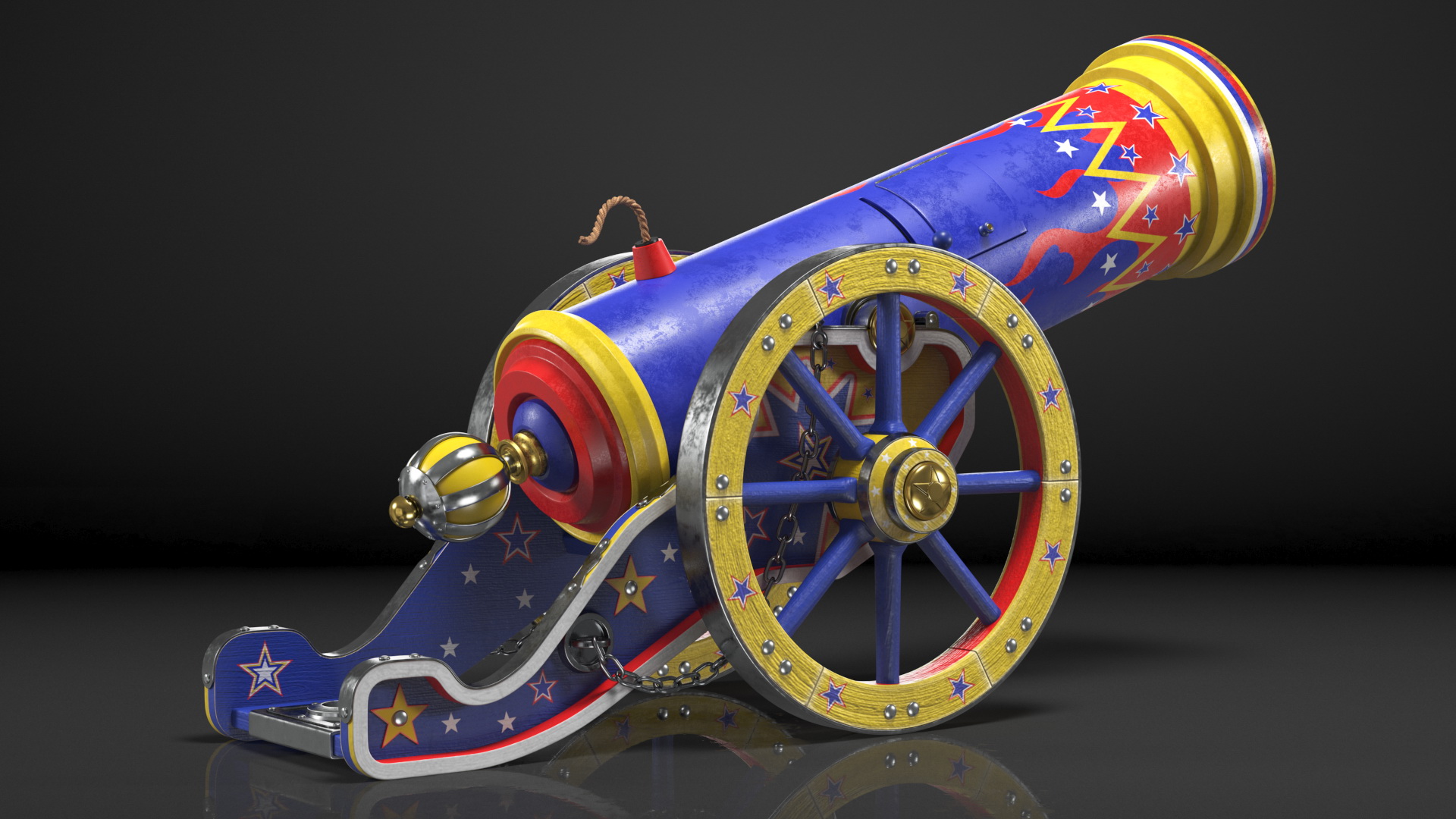 3D Vintage Circus Cannon