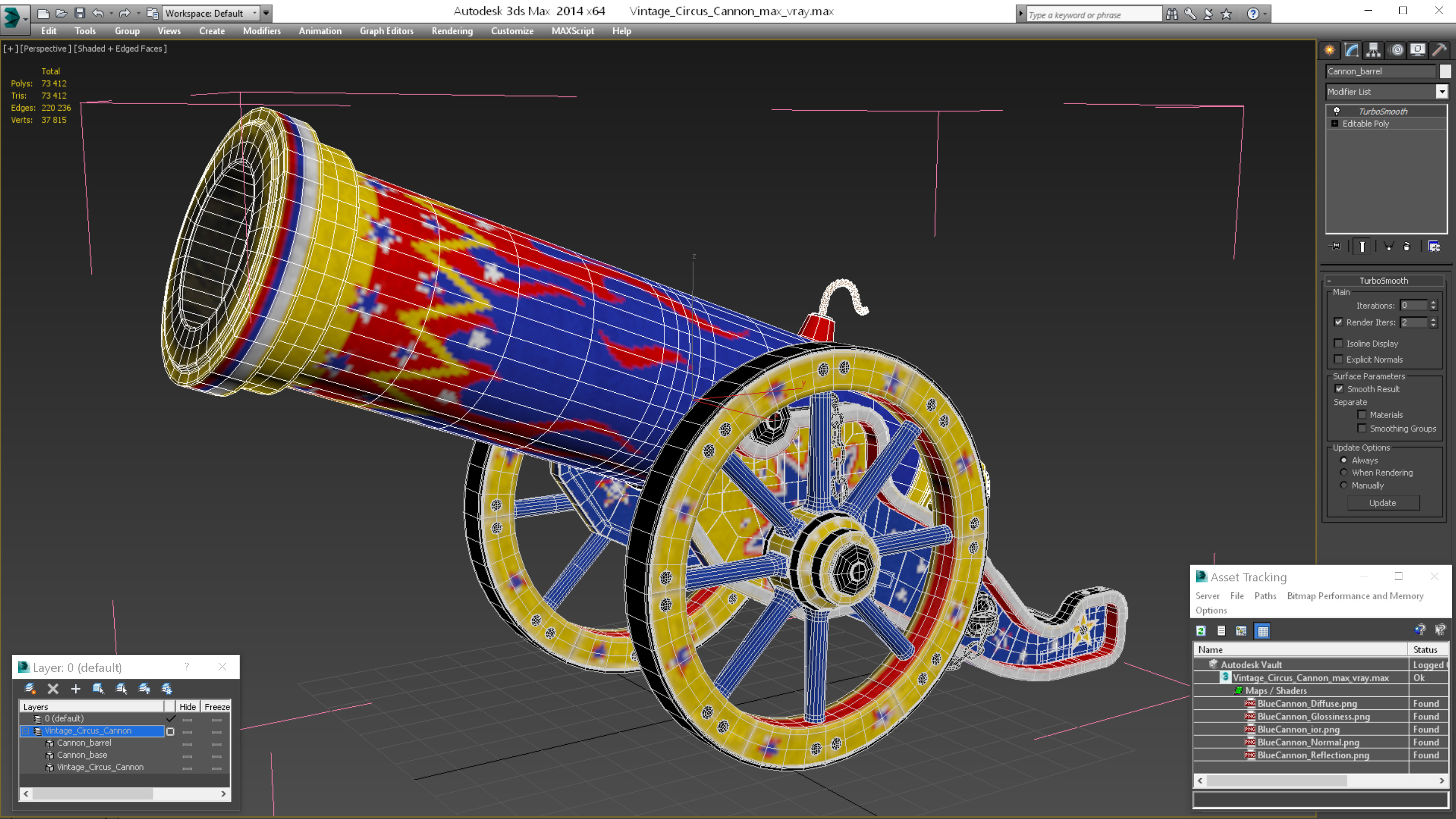 3D Vintage Circus Cannon