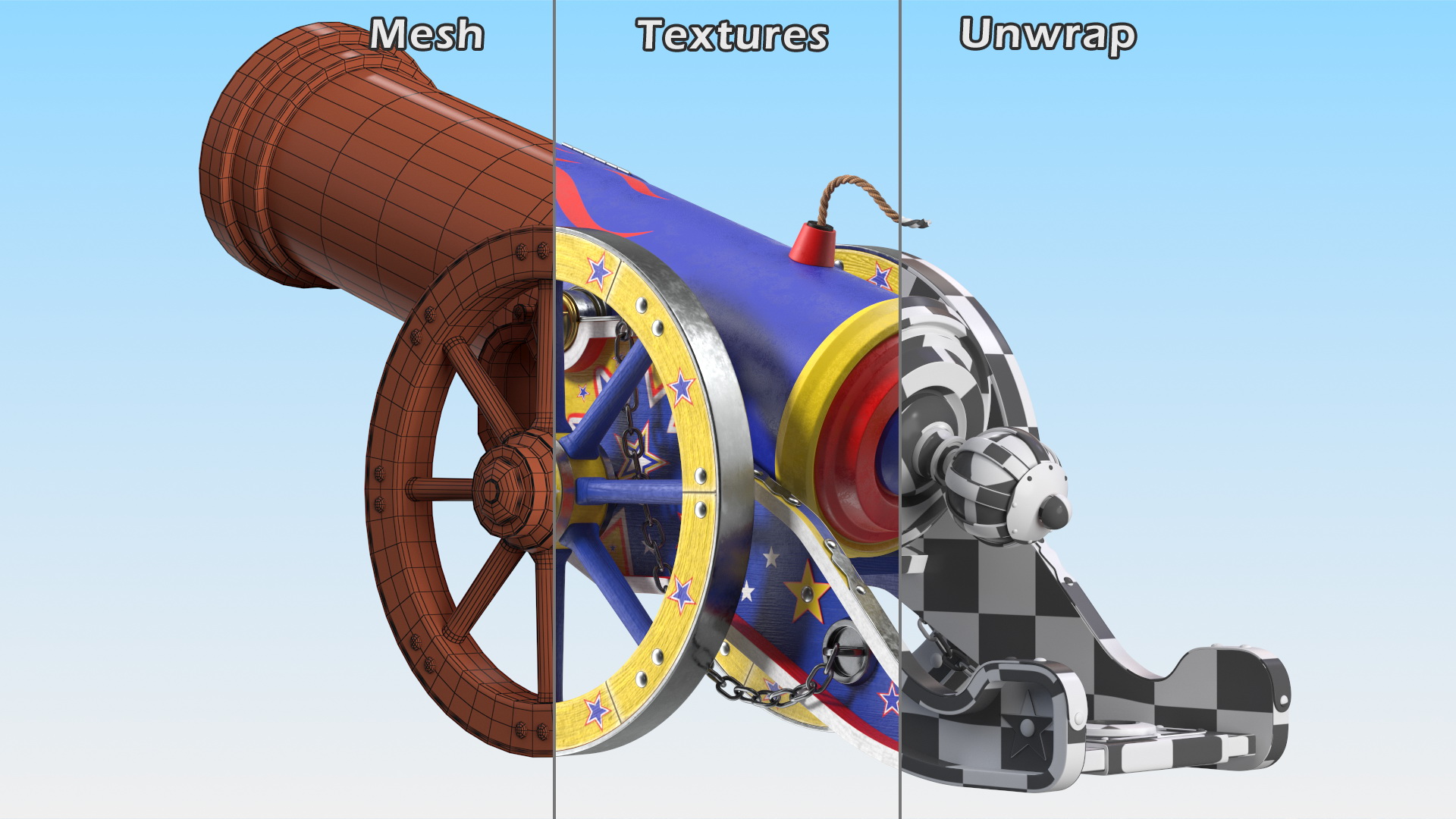 3D Vintage Circus Cannon