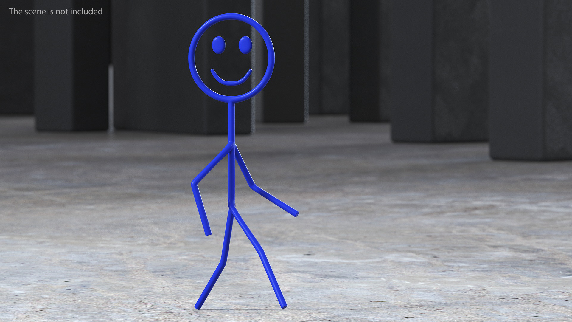 3D Stick Figure Blue Rigged for Maya model
