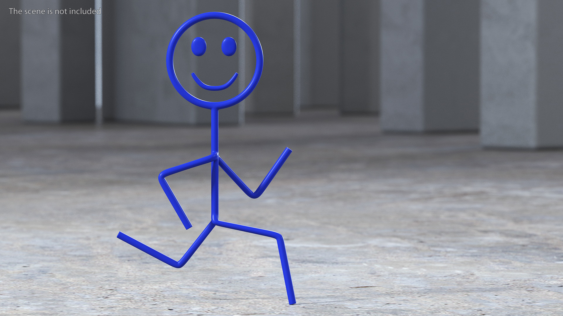 3D Stick Figure Blue Rigged for Maya model