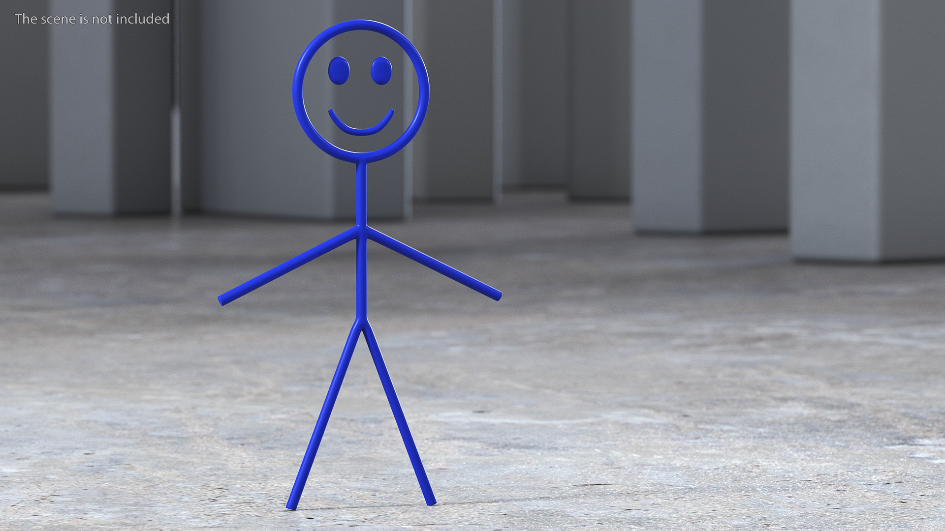 3D Stick Figure Blue Rigged for Maya model