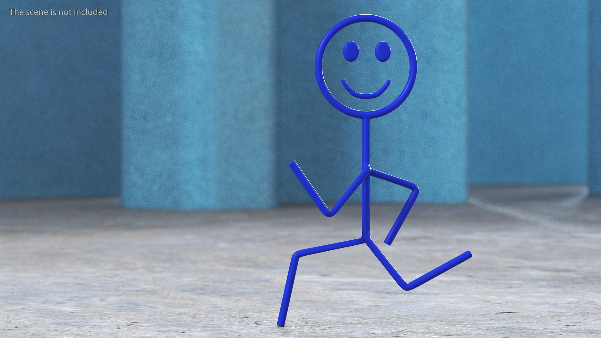 3D Stick Figure Blue Rigged for Maya model