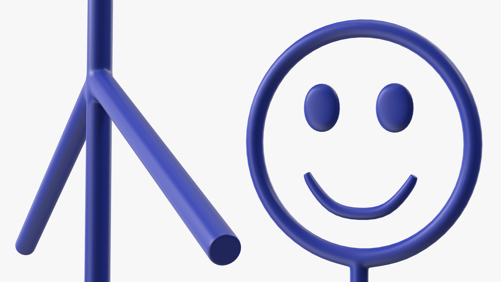 3D Stick Figure Blue Rigged for Maya model