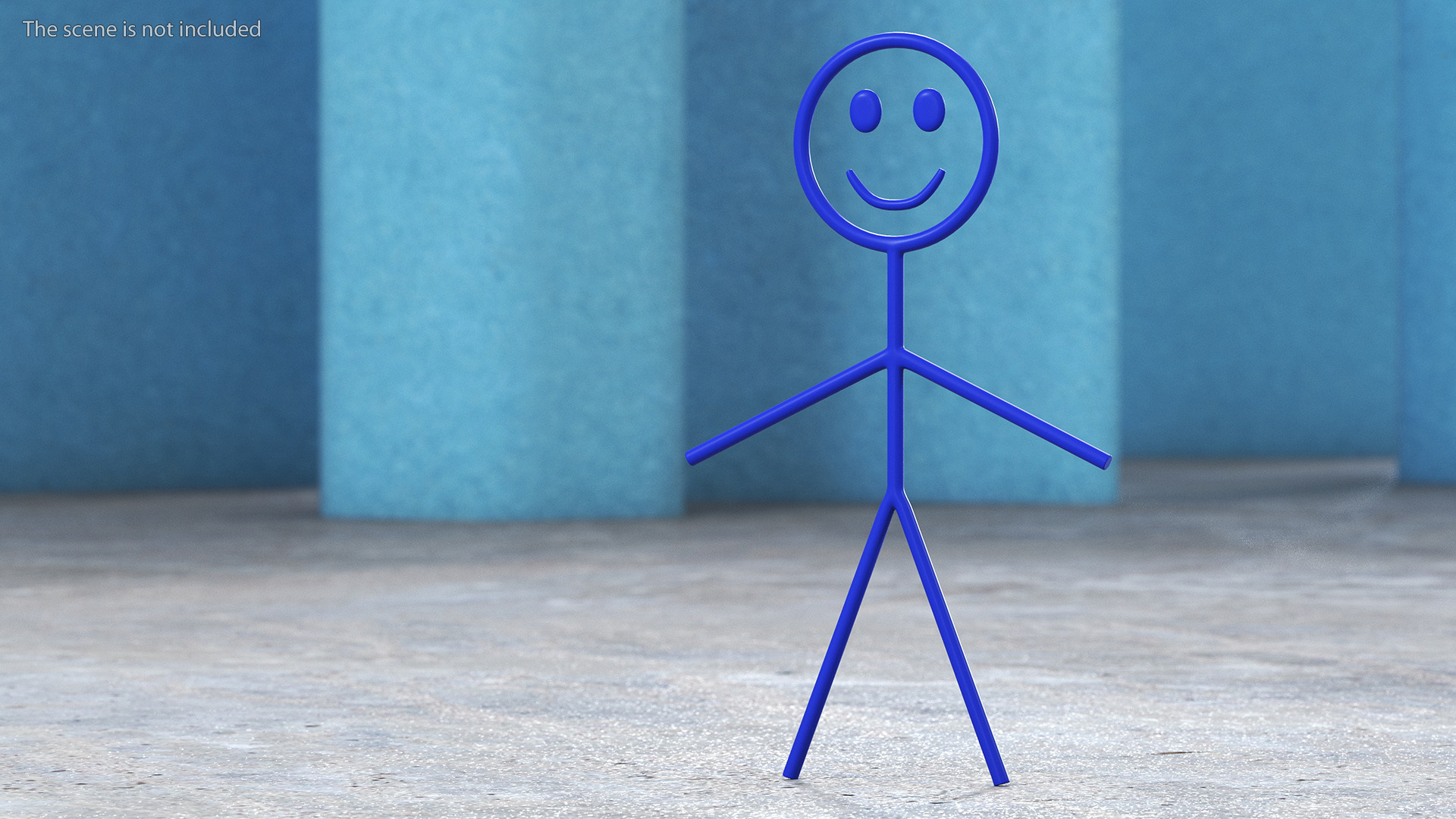 3D Stick Figure Blue Rigged for Maya model