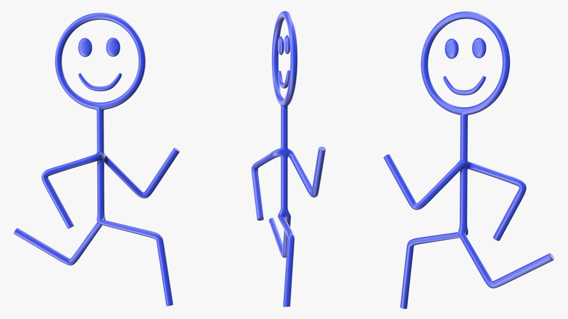 3D Stick Figure Blue Rigged for Maya model