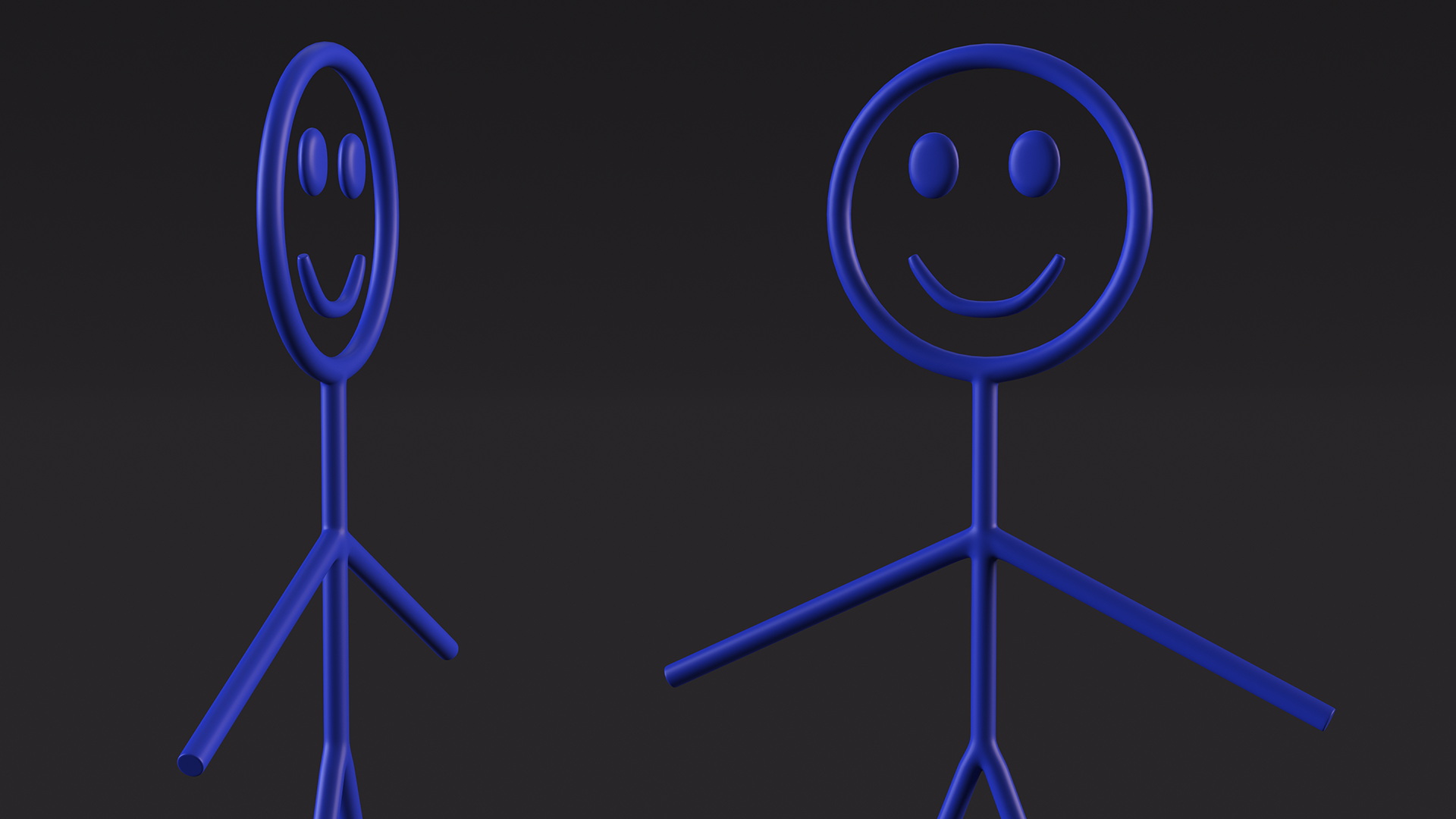 3D Stick Figure Blue Rigged for Maya model