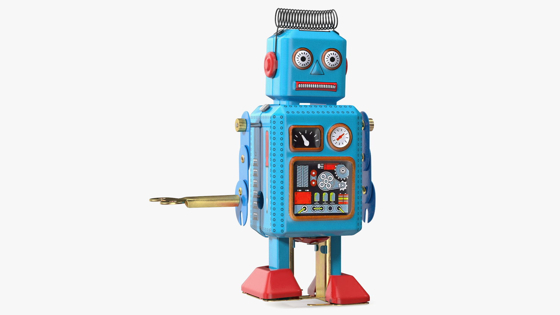 3D model Metal Walking Tin Toy Retro Robot Rigged