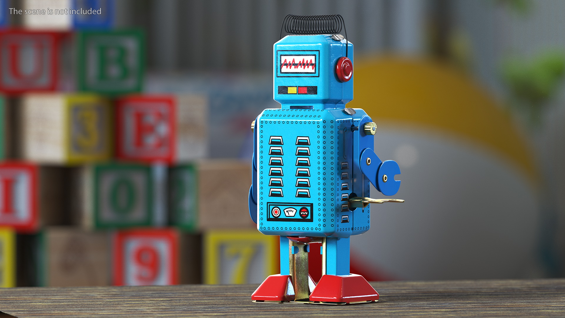 3D model Metal Walking Tin Toy Retro Robot Rigged