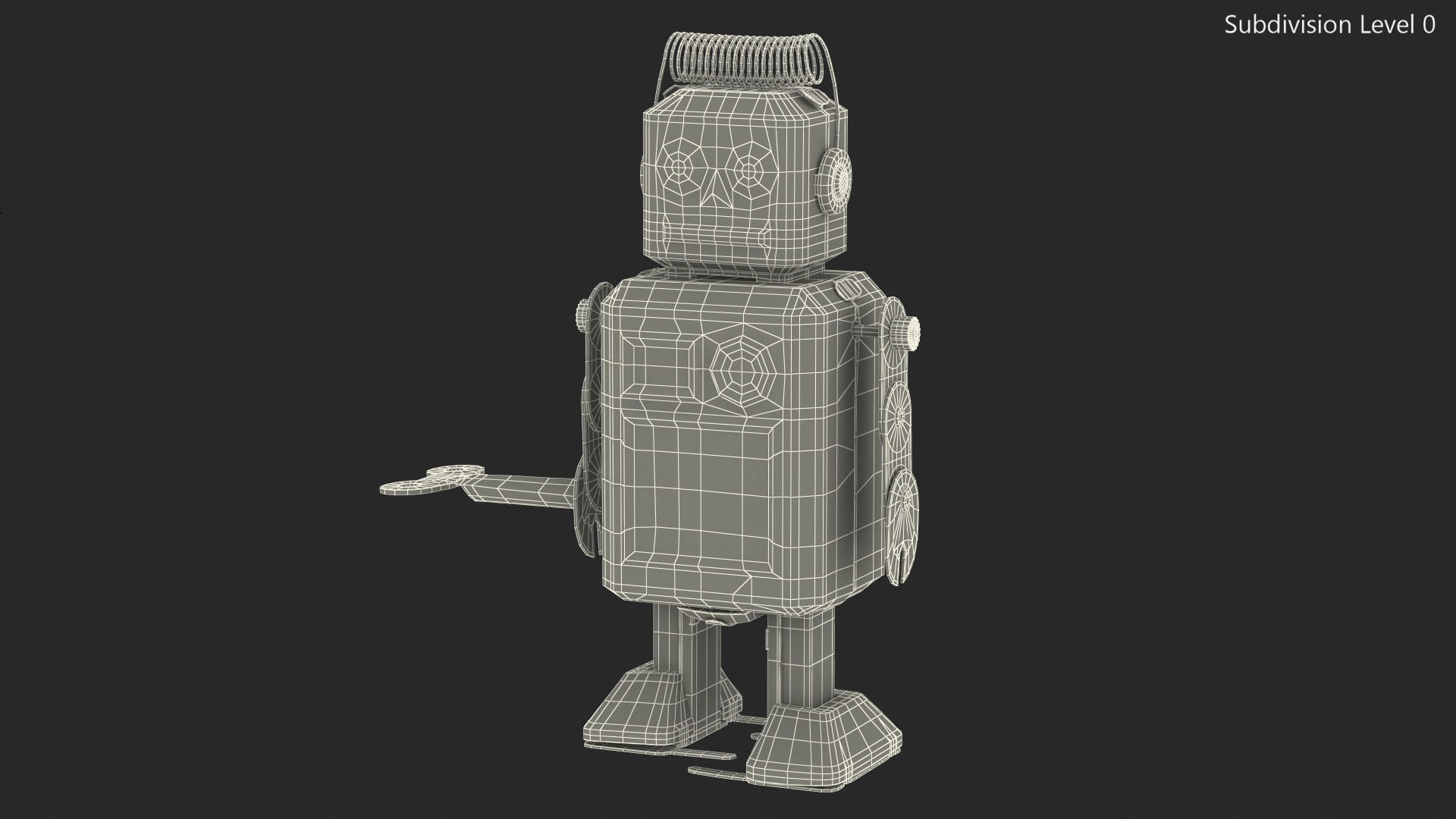3D model Metal Walking Tin Toy Retro Robot Rigged