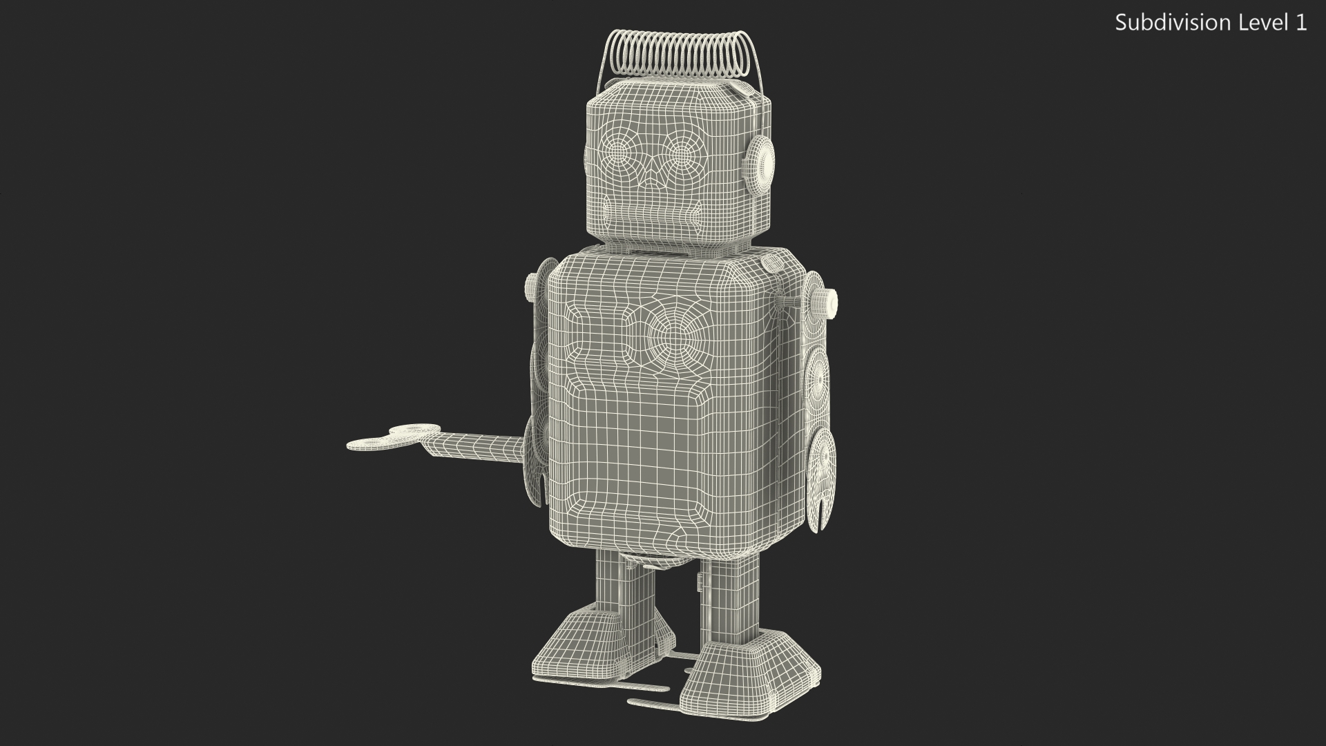 3D model Metal Walking Tin Toy Retro Robot Rigged