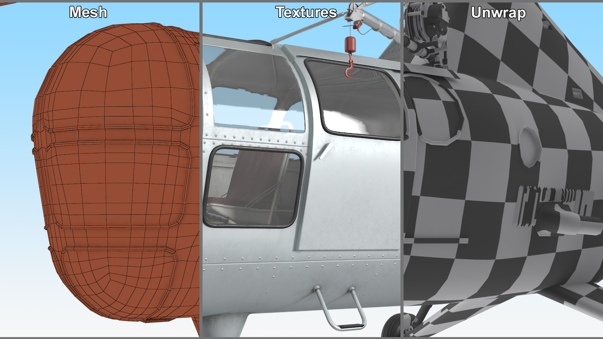 3D model Sikorsky S-51 Civil Helicopter
