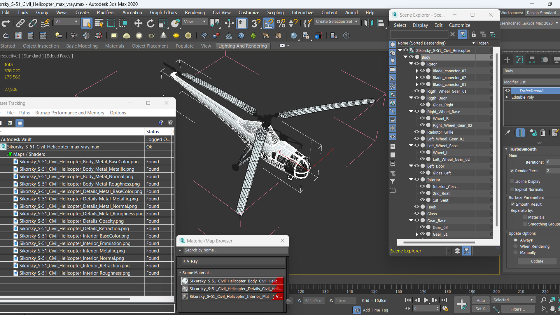 3D model Sikorsky S-51 Civil Helicopter