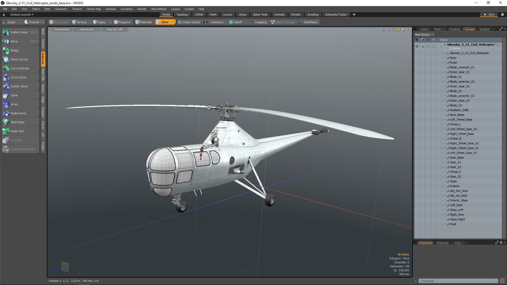3D model Sikorsky S-51 Civil Helicopter