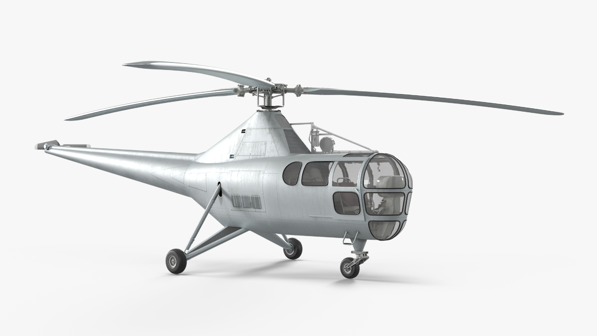 3D model Sikorsky S-51 Civil Helicopter