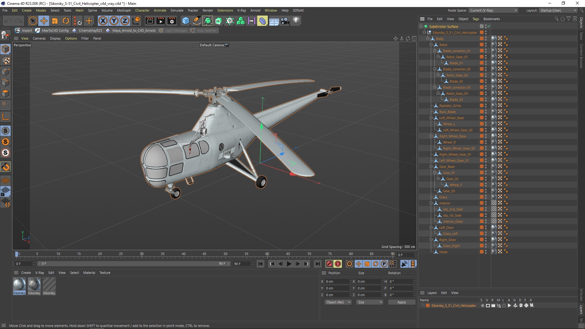 3D model Sikorsky S-51 Civil Helicopter