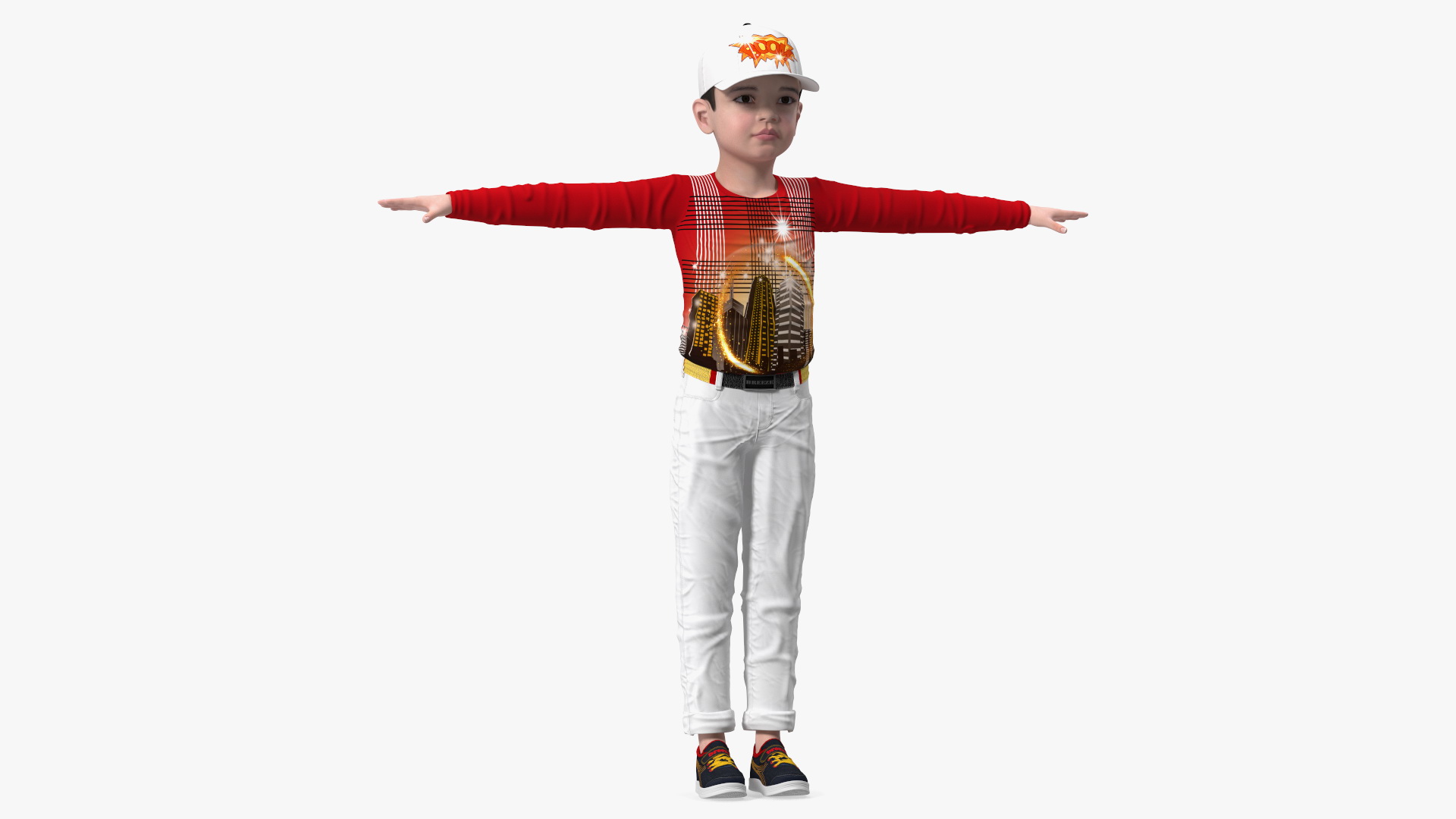 Asian Child Boy Street Style Rigged for Modo 3D model
