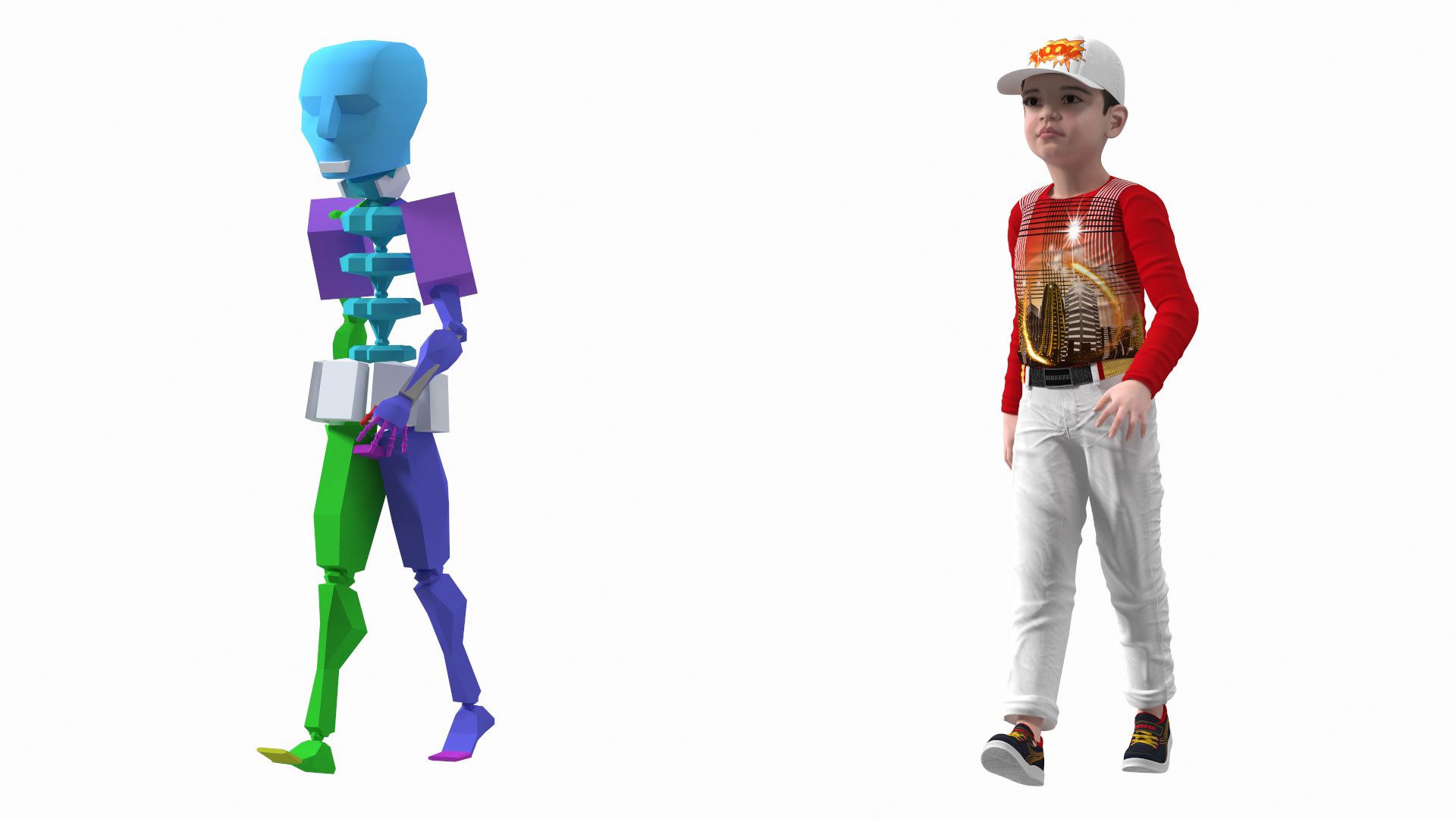 Asian Child Boy Street Style Rigged for Modo 3D model