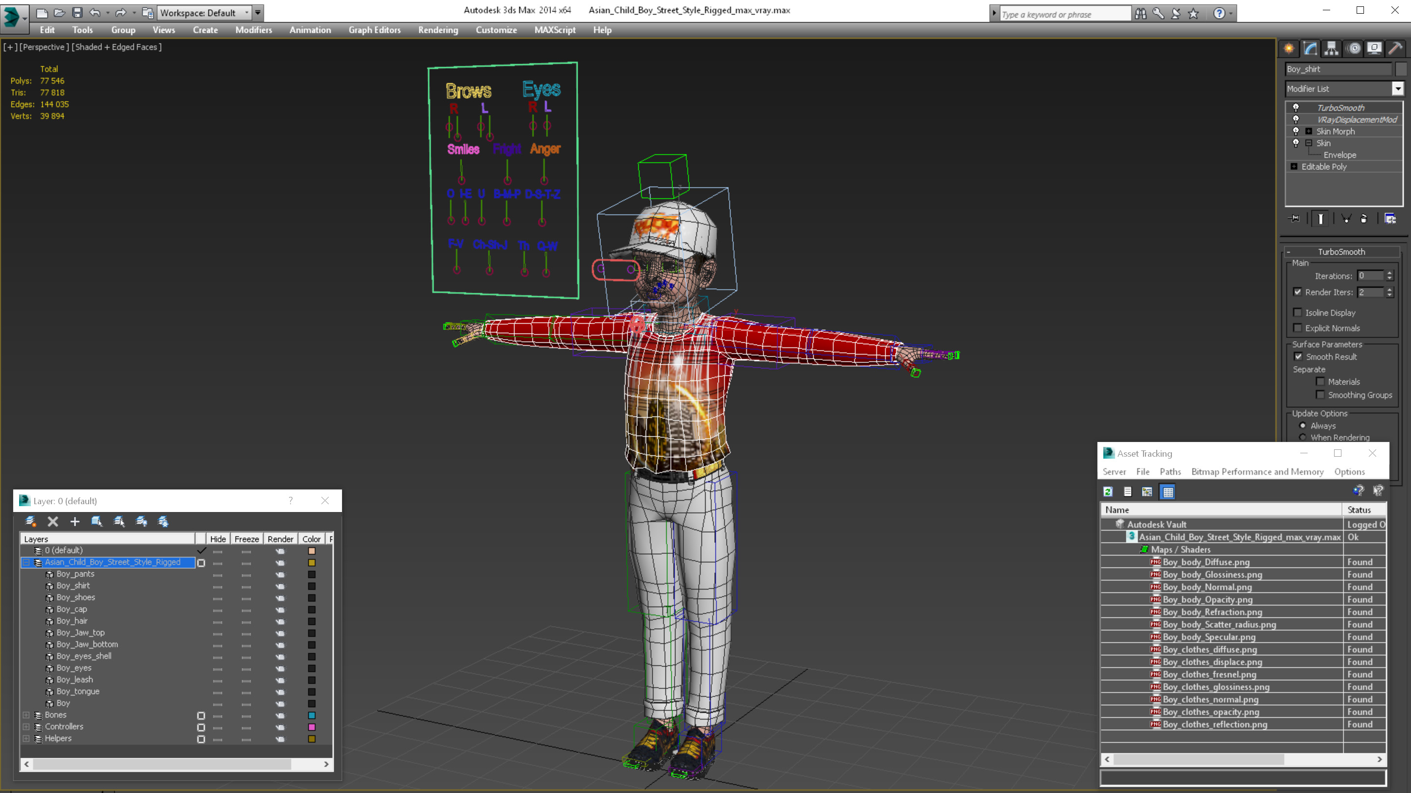 Asian Child Boy Street Style Rigged for Modo 3D model