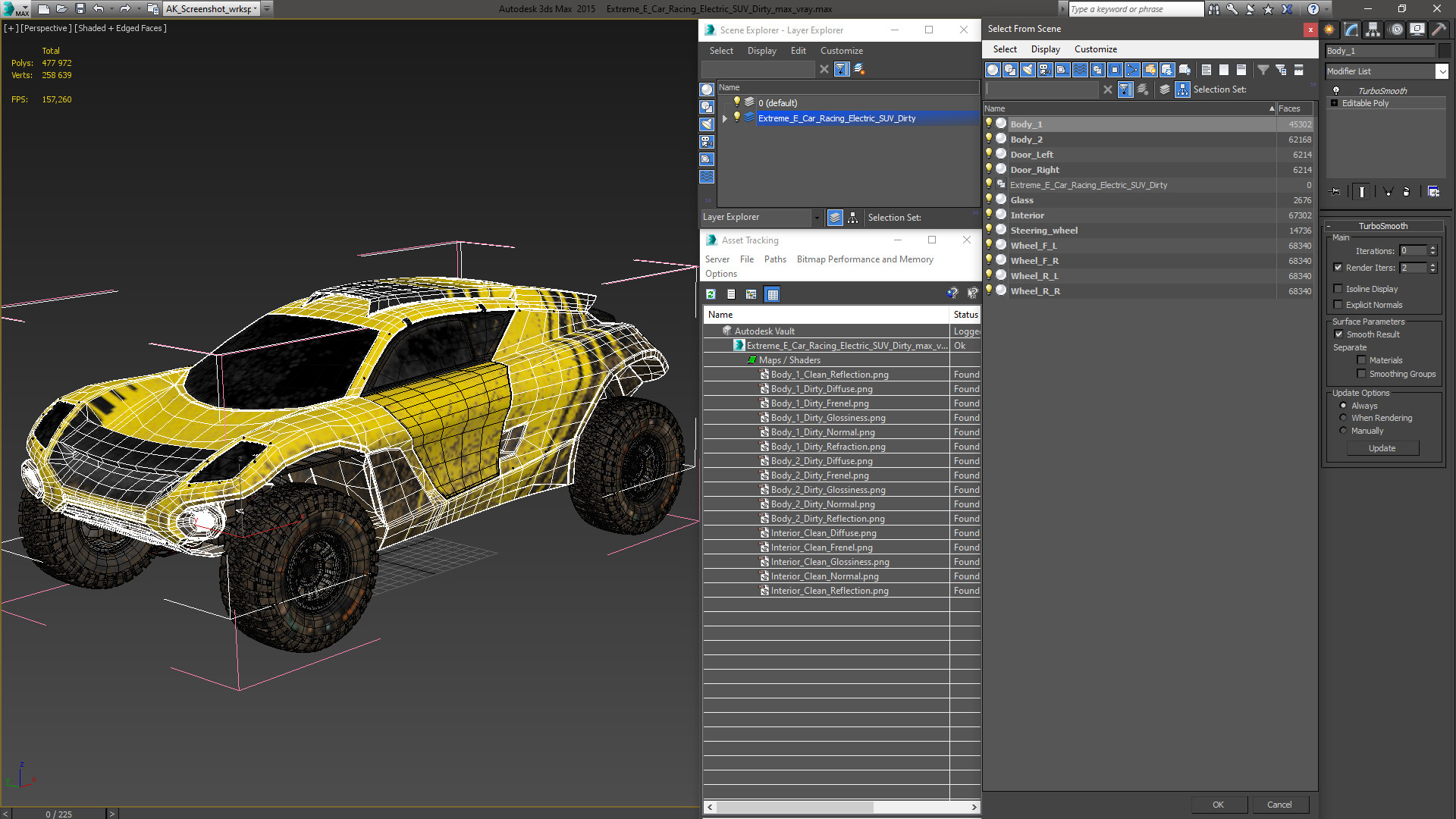 Extreme E Car Racing Electric SUV Dirty 3D model