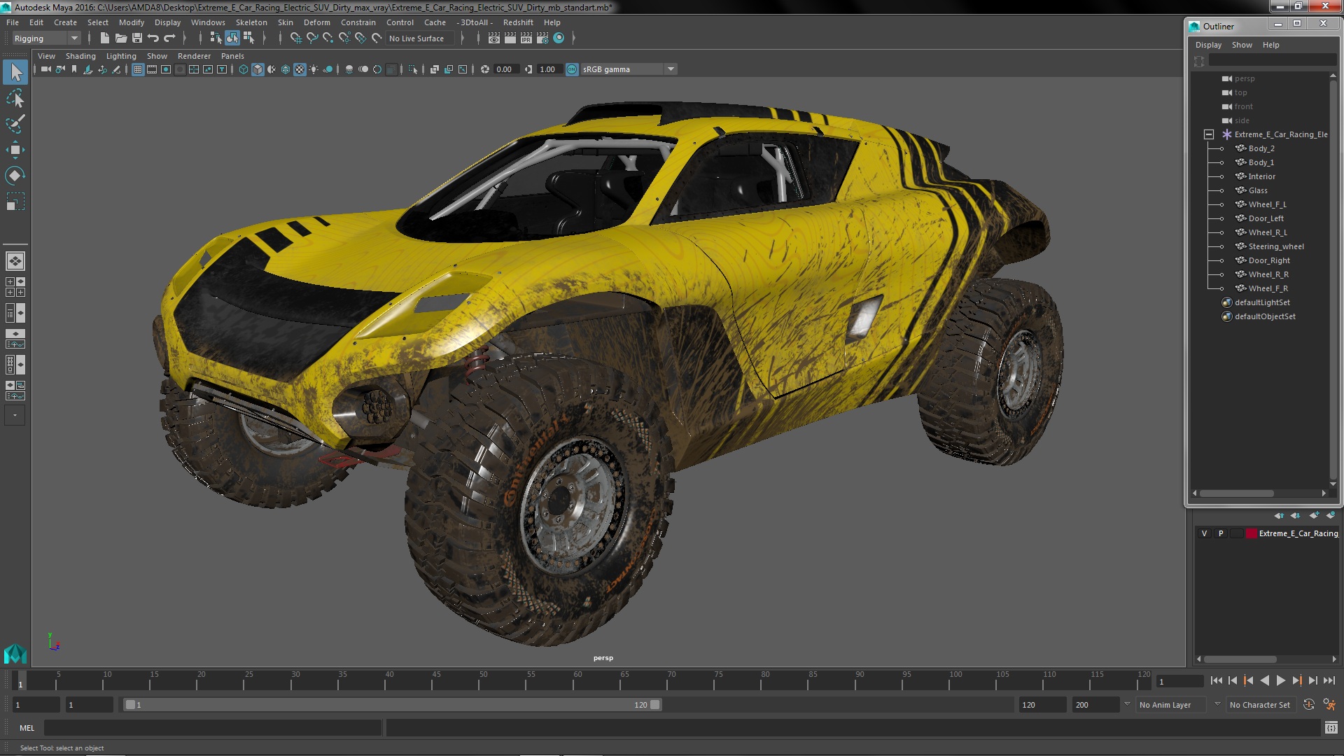 Extreme E Car Racing Electric SUV Dirty 3D model