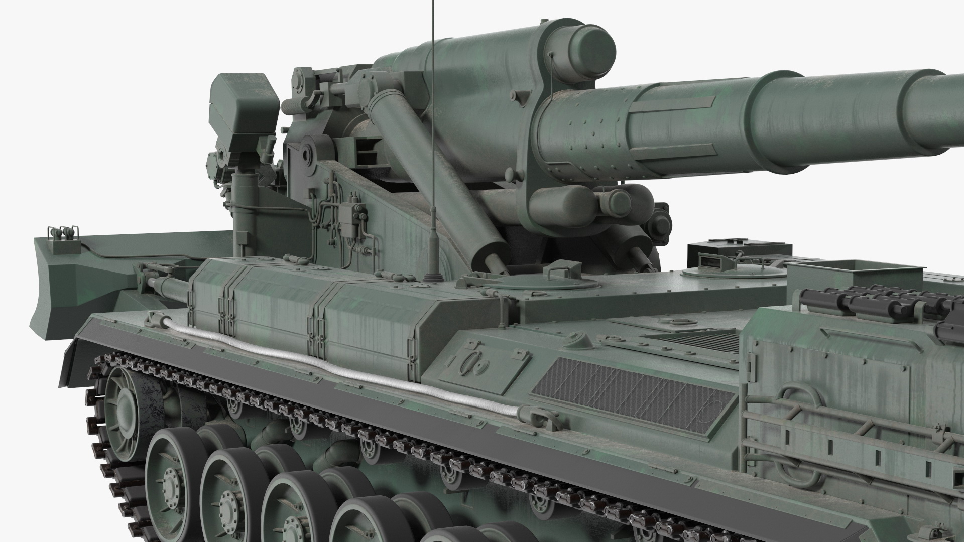 2S7 Pion Self Propelled Heavy Artillery Clean Rigged 3D