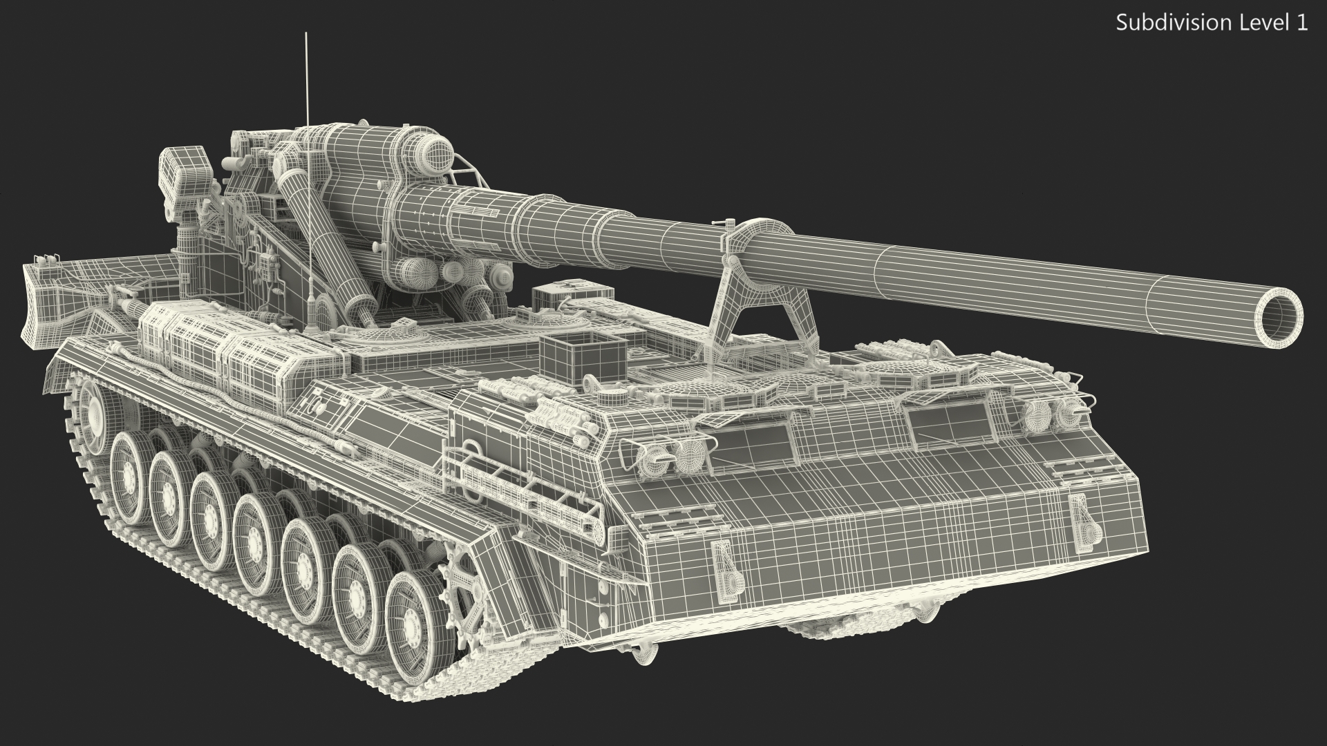 2S7 Pion Self Propelled Heavy Artillery Clean Rigged 3D