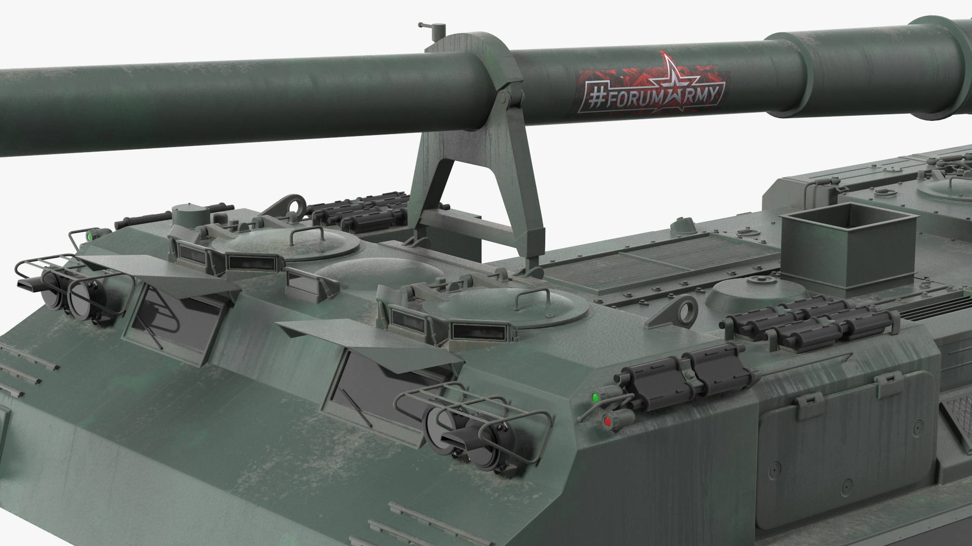 2S7 Pion Self Propelled Heavy Artillery Clean Rigged 3D