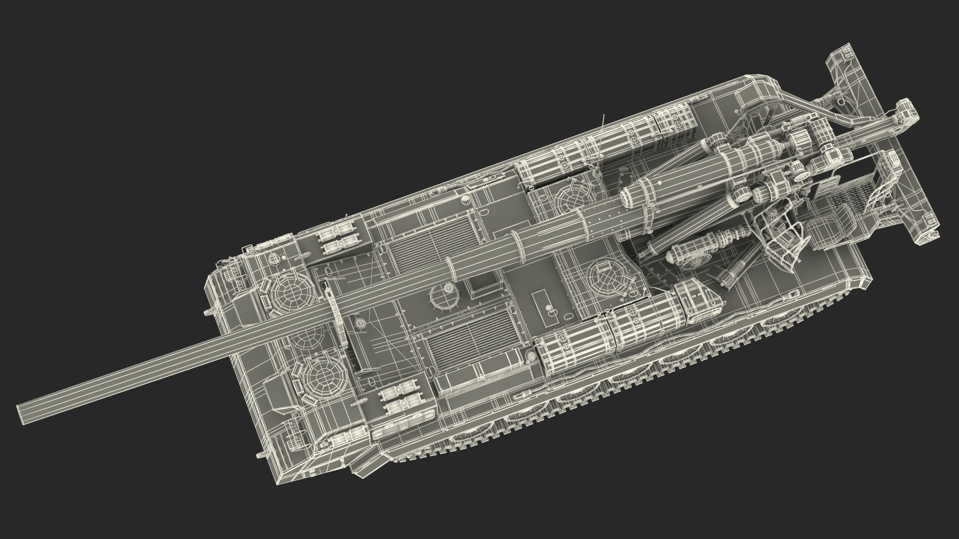 2S7 Pion Self Propelled Heavy Artillery Clean Rigged 3D