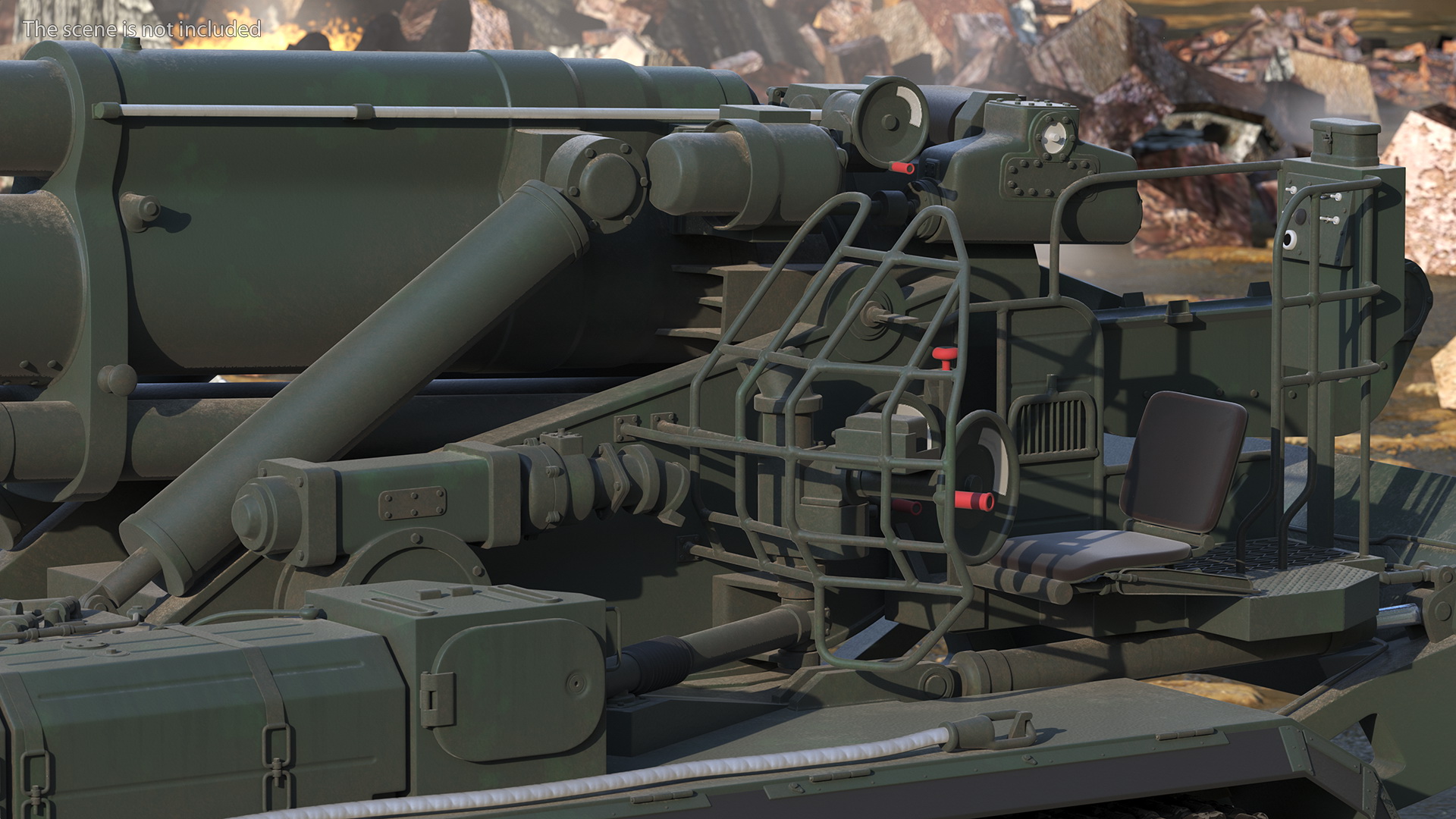 2S7 Pion Self Propelled Heavy Artillery Clean Rigged 3D