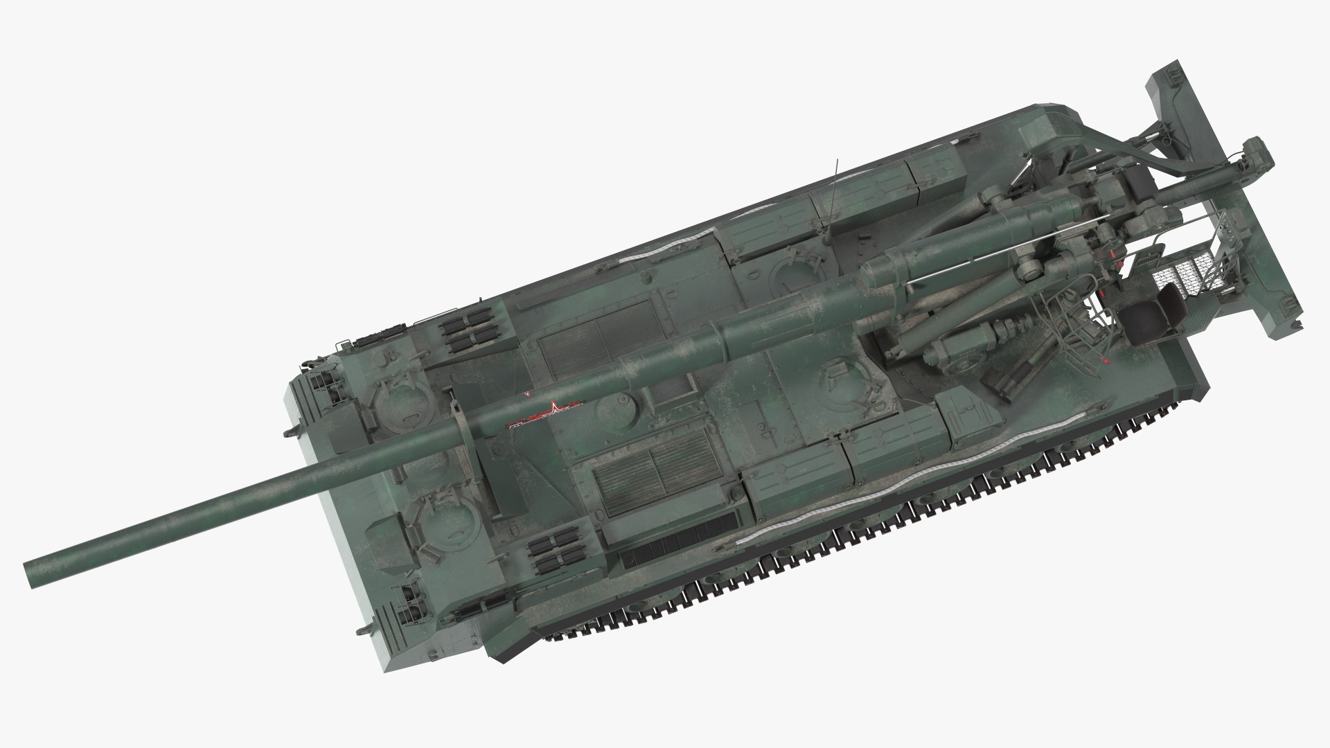 2S7 Pion Self Propelled Heavy Artillery Clean Rigged 3D