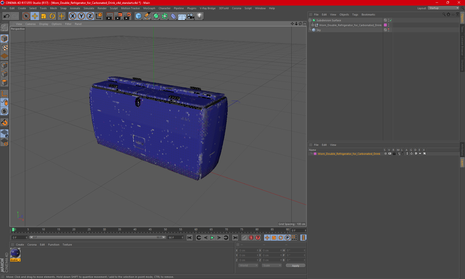 3D model Worn Double Refrigerator for Carbonated Drink
