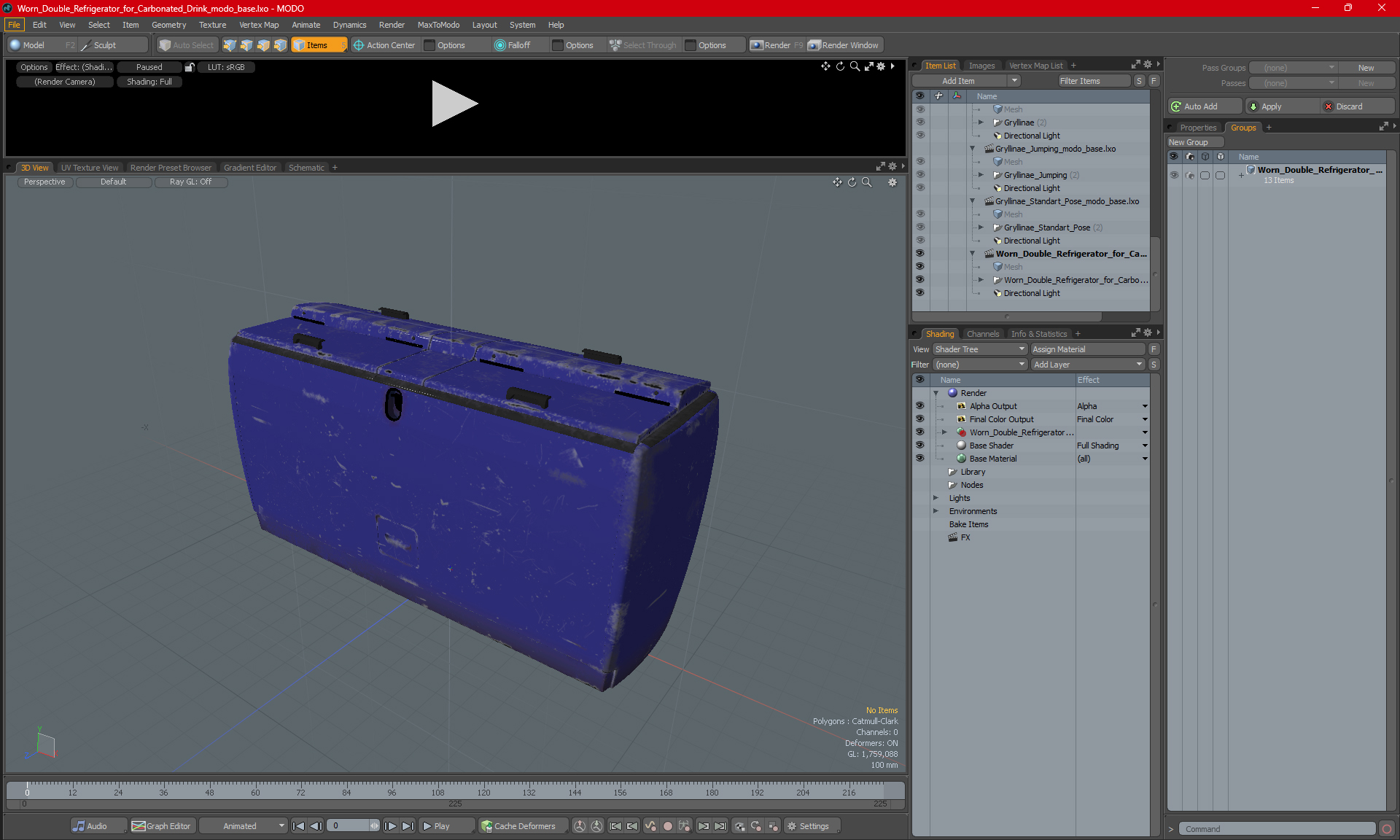 3D model Worn Double Refrigerator for Carbonated Drink