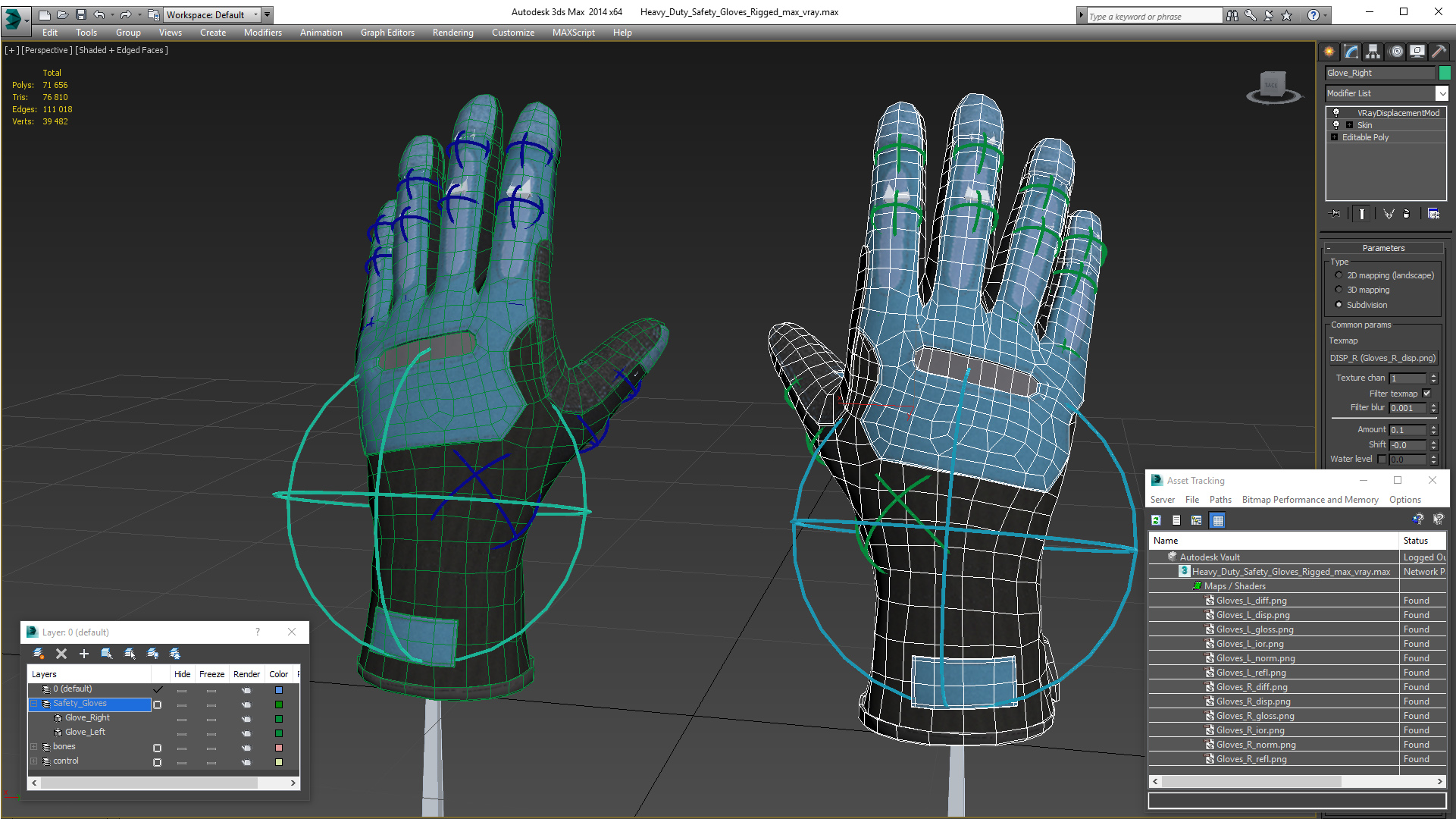 3D Heavy Duty Safety Gloves Rigged