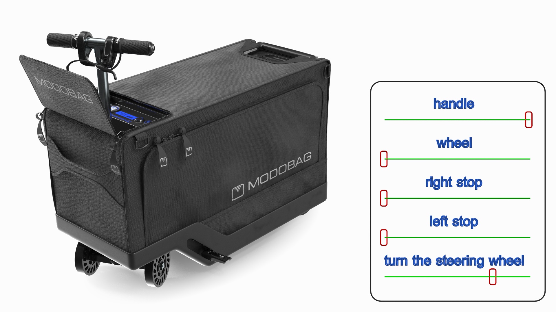 3D Motorized Suitcase Modobag Rigged model
