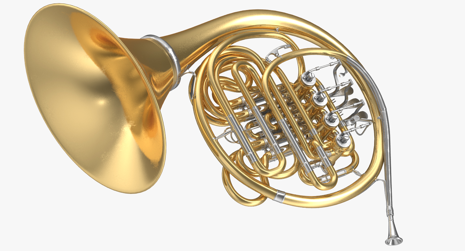 3D Double French Horn model