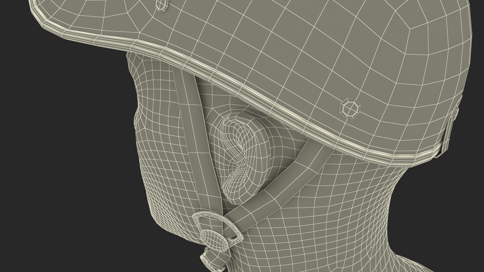 Plastic Baseball Cap Safety Helmet on Mannequin 3D