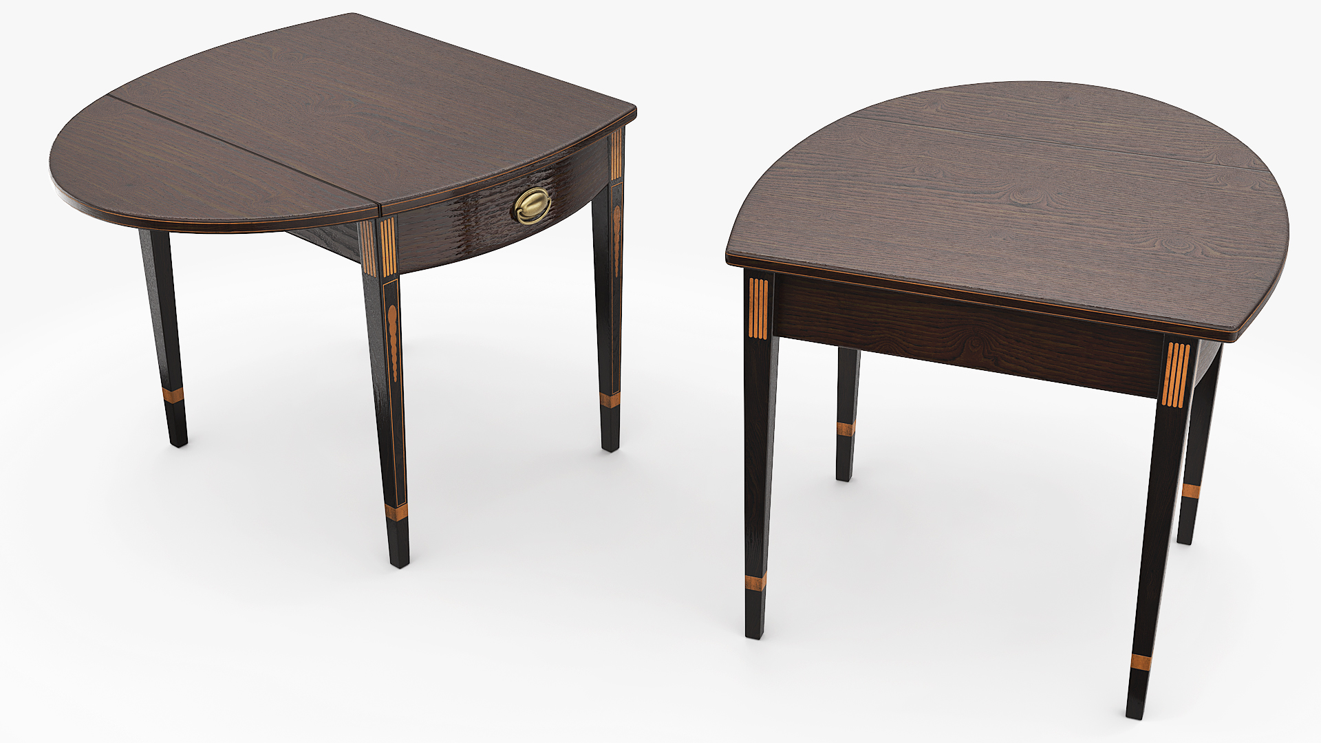 Oval Office Demi Lune Table Brown - view 2