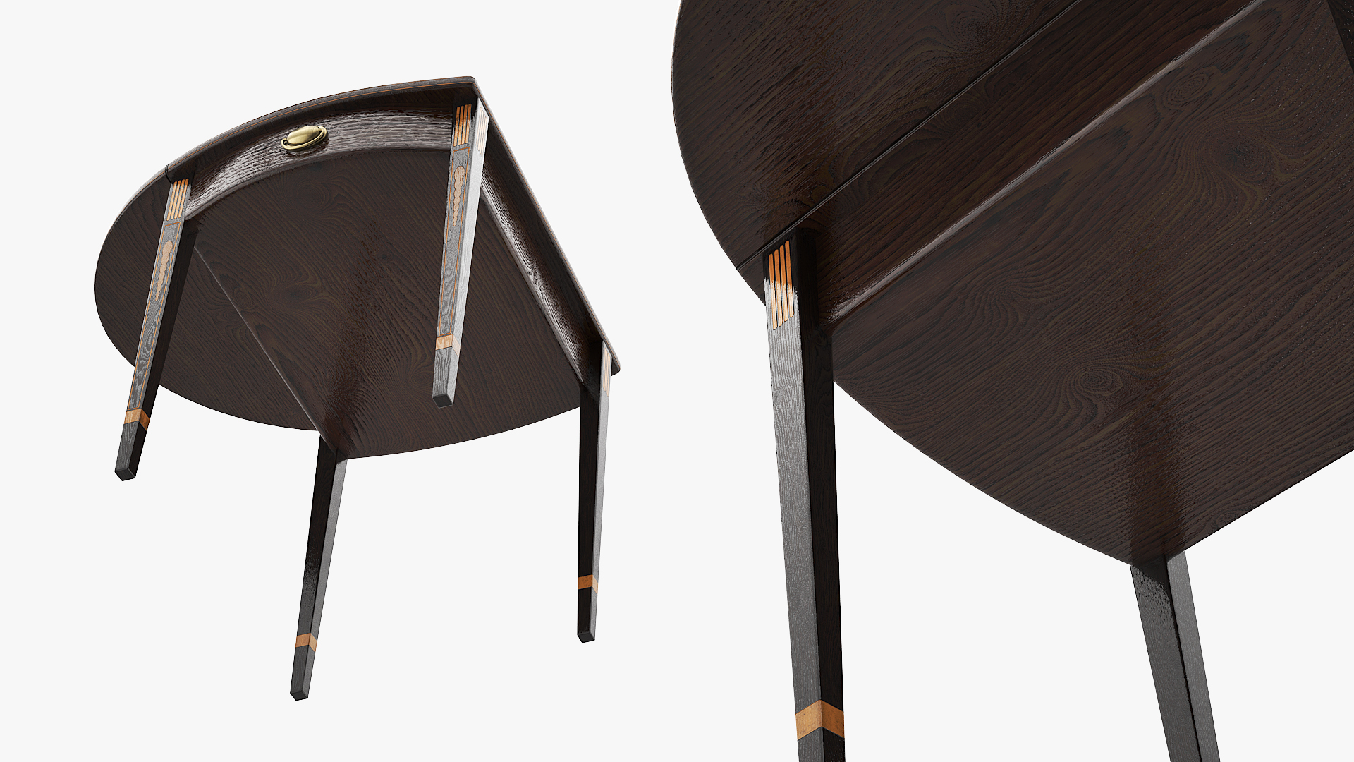 Oval Office Demi Lune Table Brown - view 4