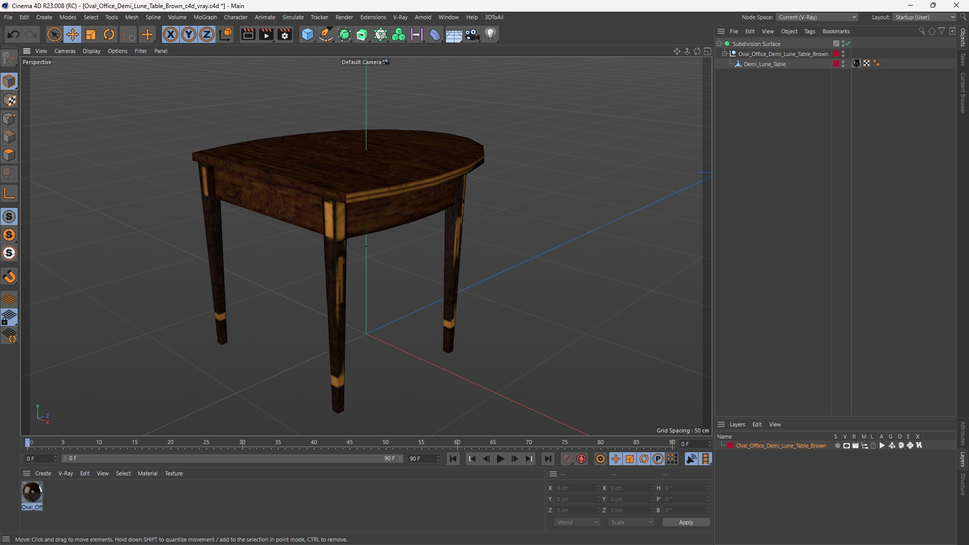 Oval Office Demi Lune Table Brown - view 12