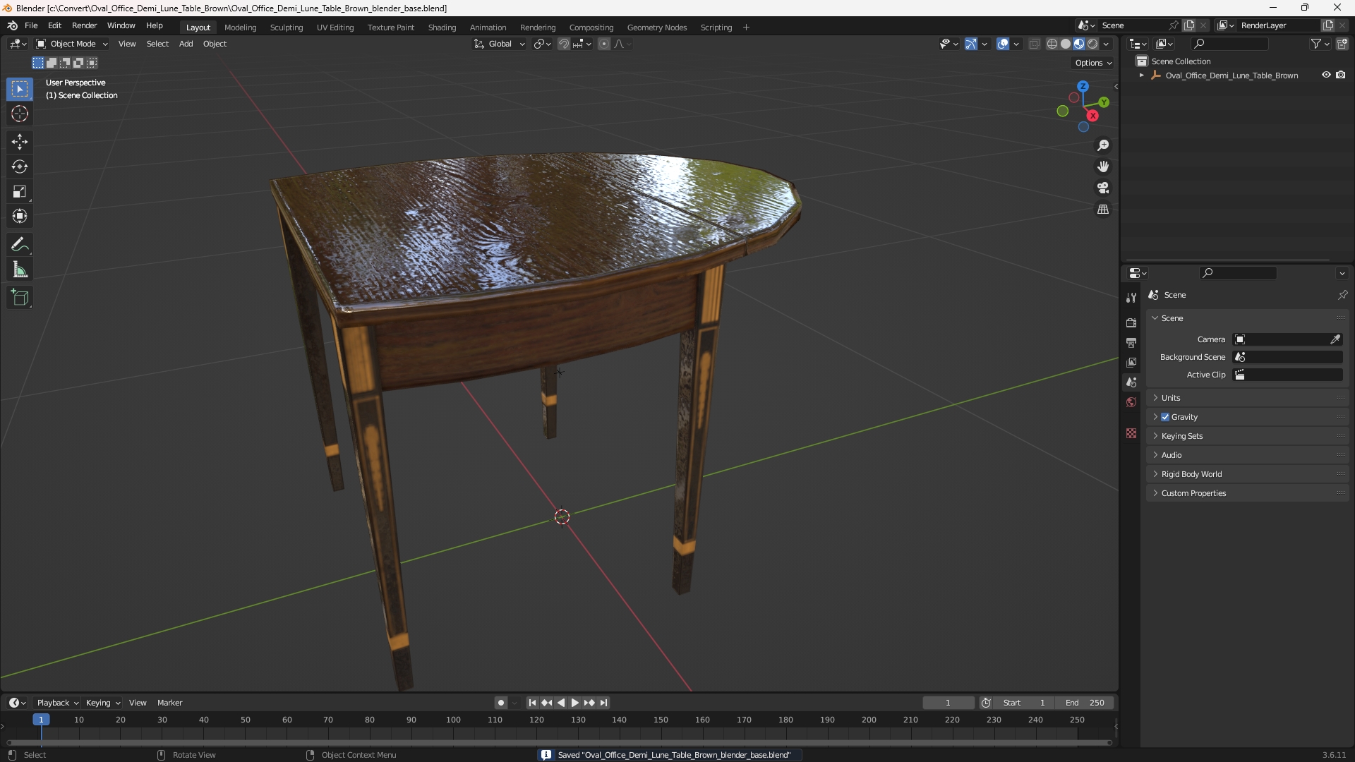 Oval Office Demi Lune Table Brown - view 10