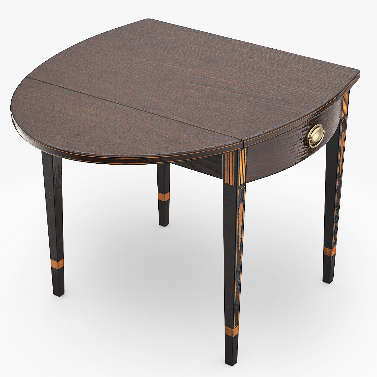 Oval Office Demi Lune Table Brown 3D model preview