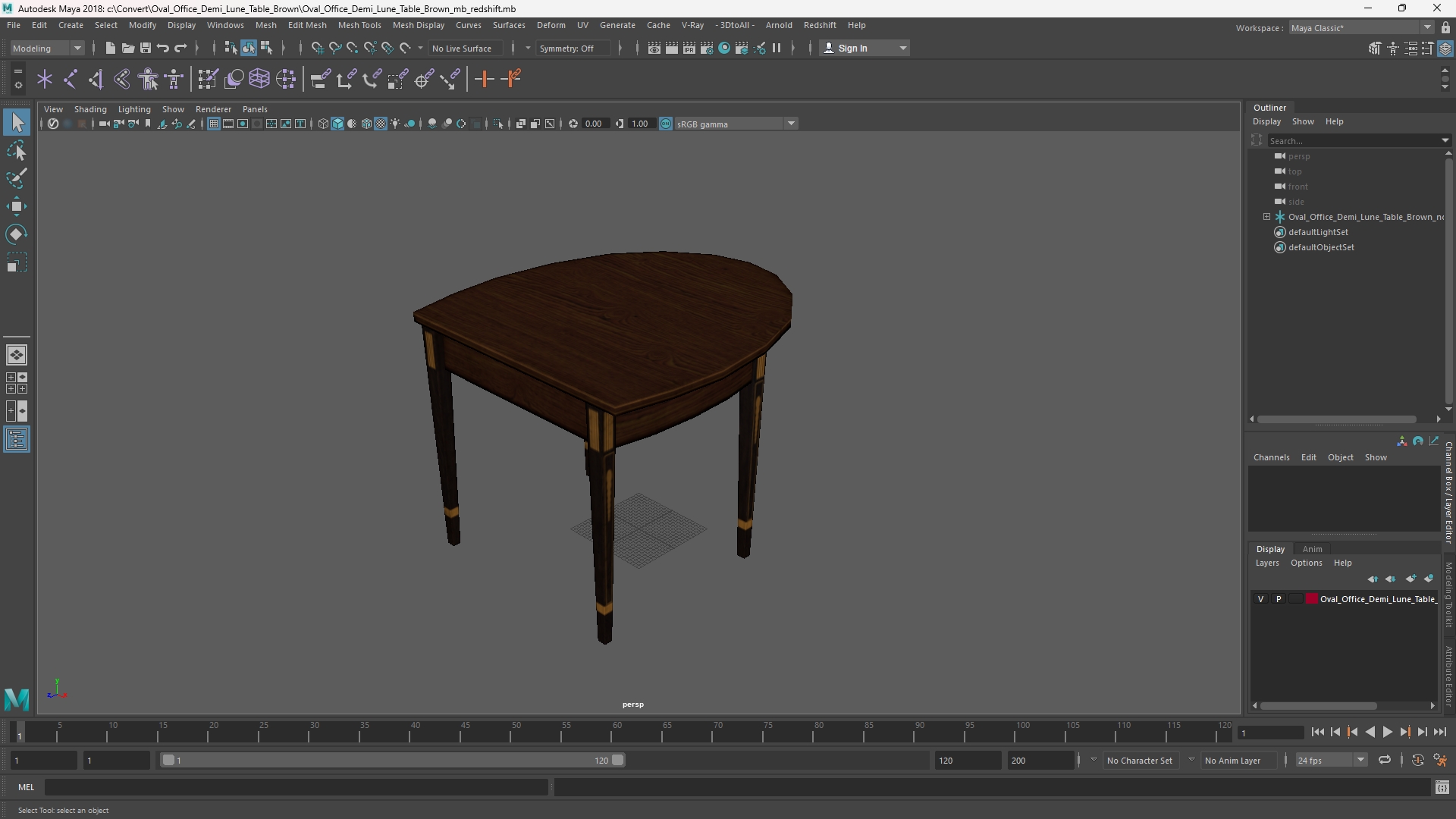 Oval Office Demi Lune Table Brown - view 11