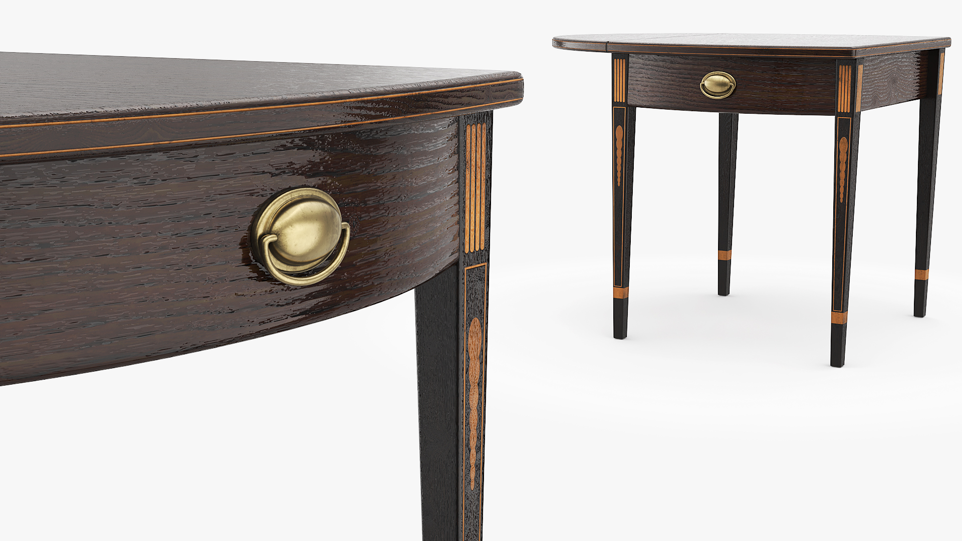Oval Office Demi Lune Table Brown - view 5