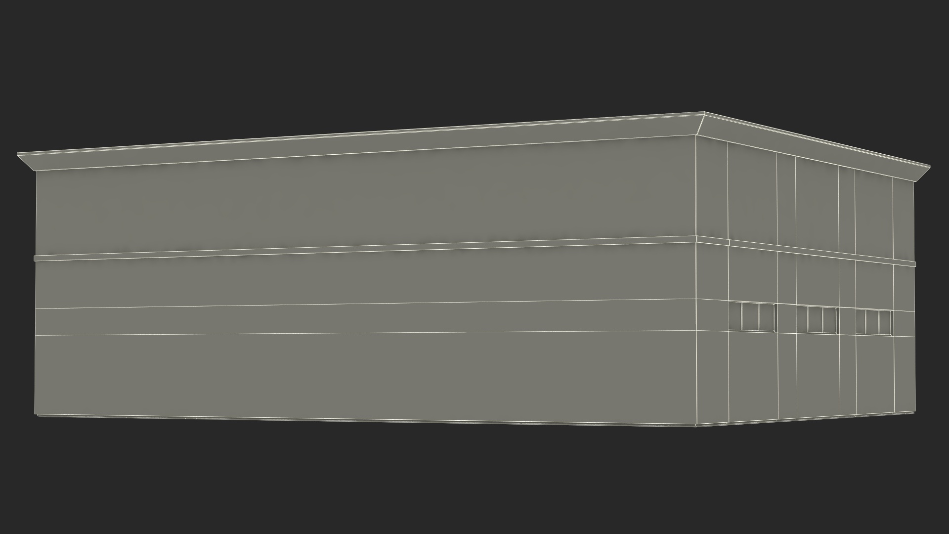 3D Service Car Building Simple Interior