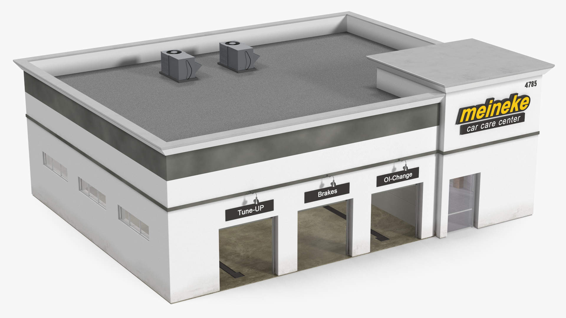 3D Service Car Building Simple Interior