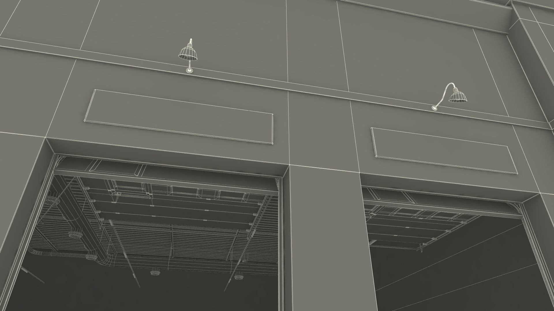 3D Service Car Building Simple Interior