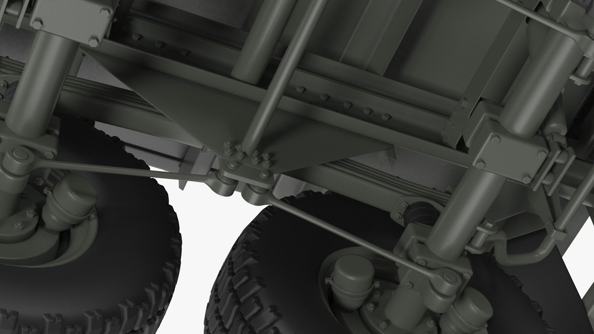 Military Drop Side Cargo Trailer 3D