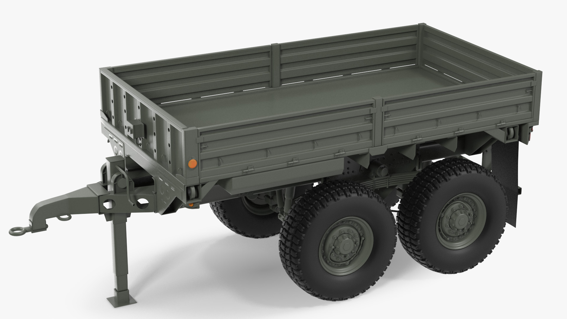 Military Drop Side Cargo Trailer 3D